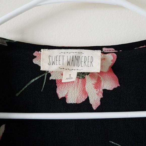 NWOT y2k wrap summer minimal boho ruffle blouse - Picture 5 of 8